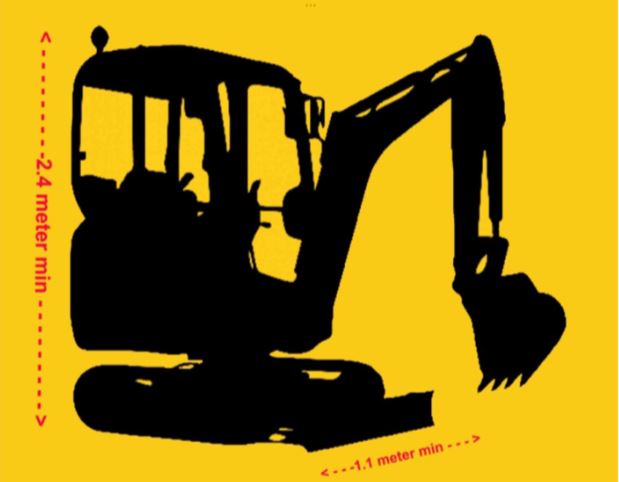 Digger Size 2.4m tall x 1.1m wide